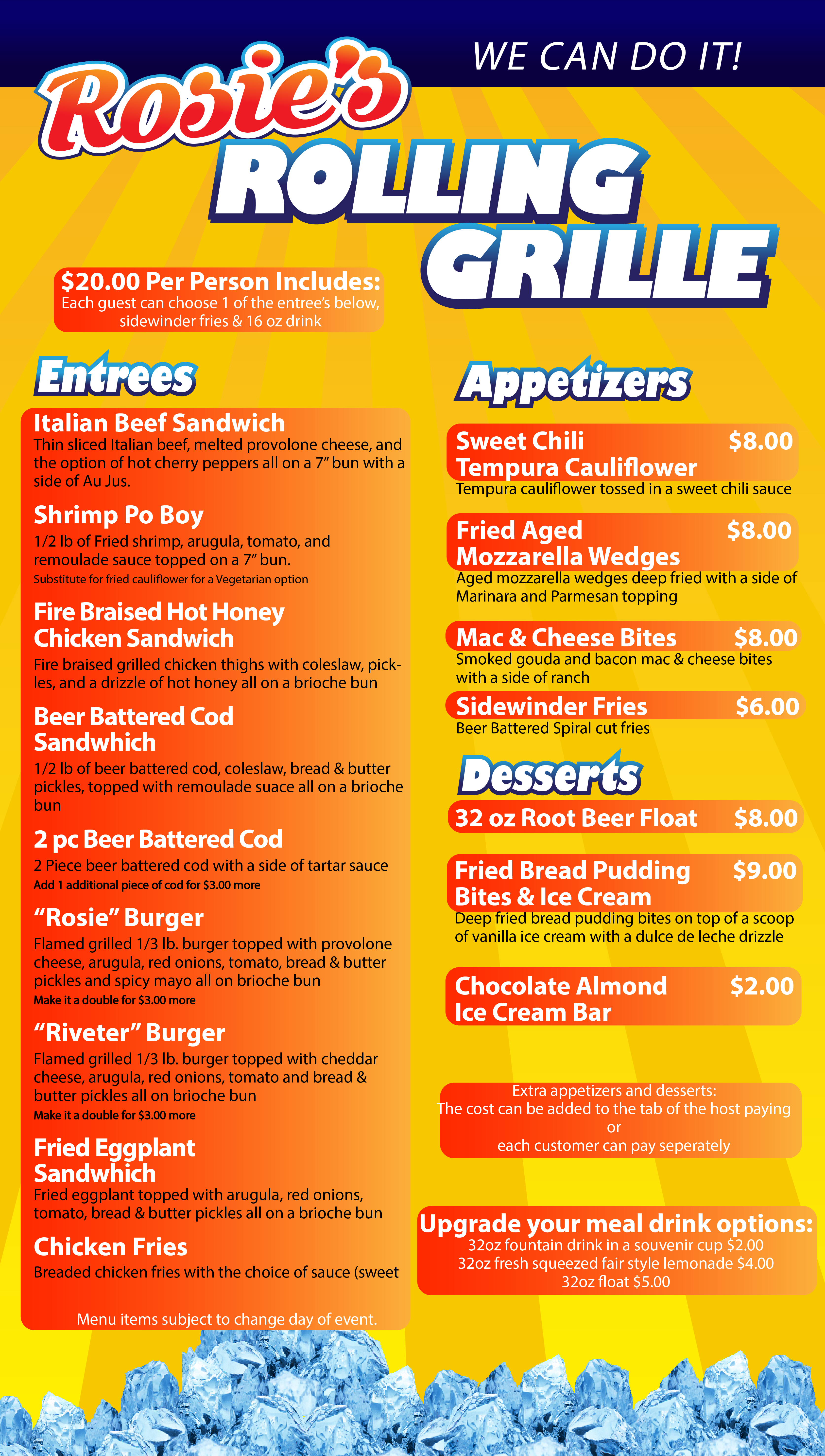 Rosies Rolling Grille - Catering Menu